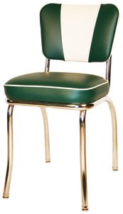 V Back Diner Chair Green